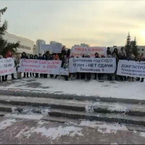 Бастрыкин запросил доклад после пикета дольщиков долгостроя на Тополевой